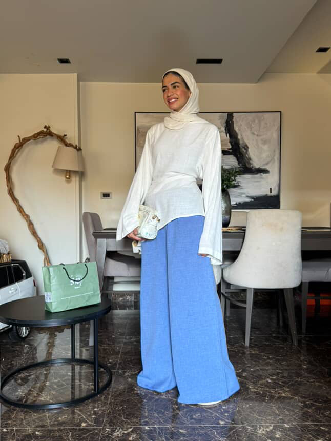 asymmetric white blouse