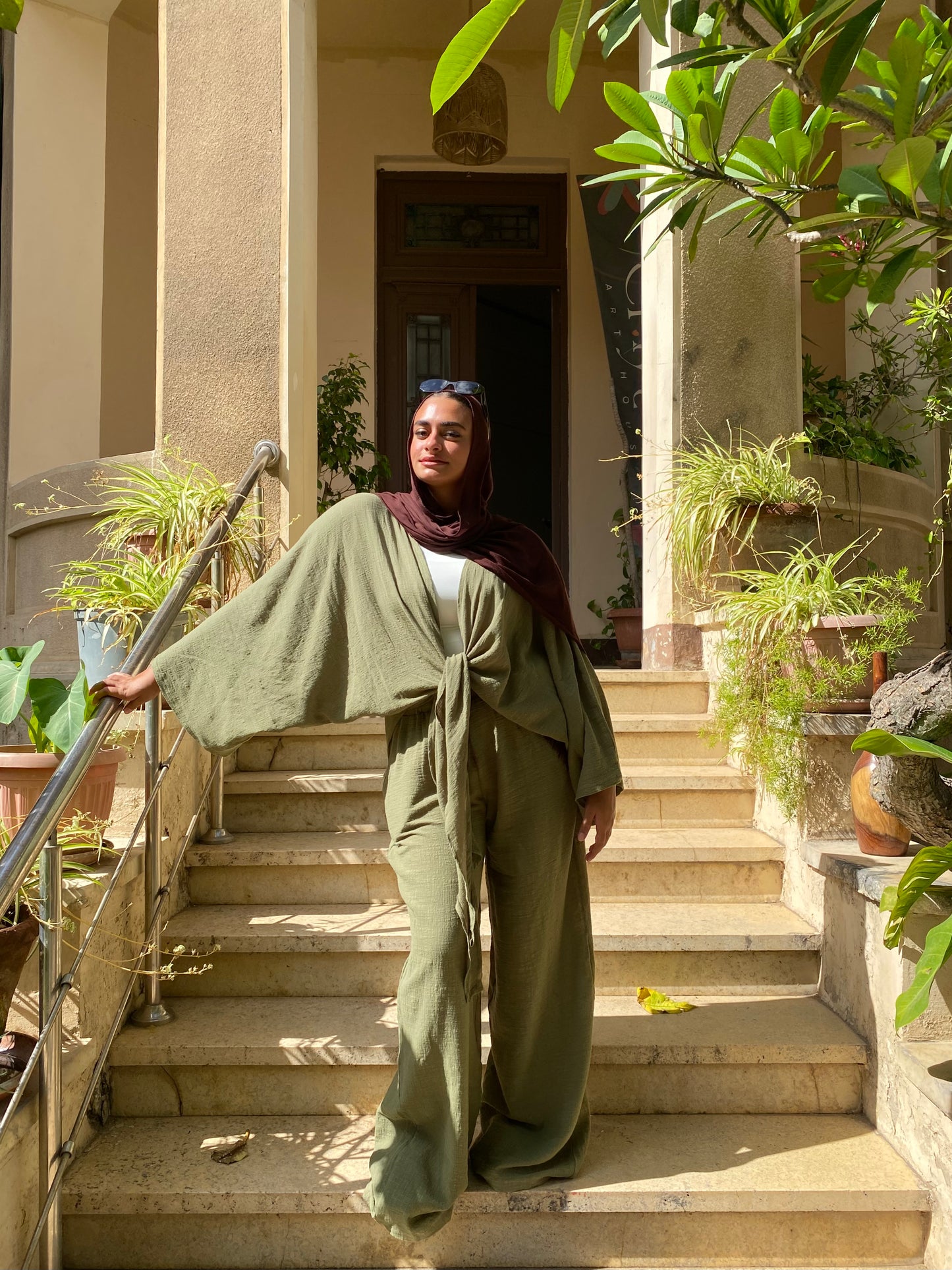 linen wrap blouse