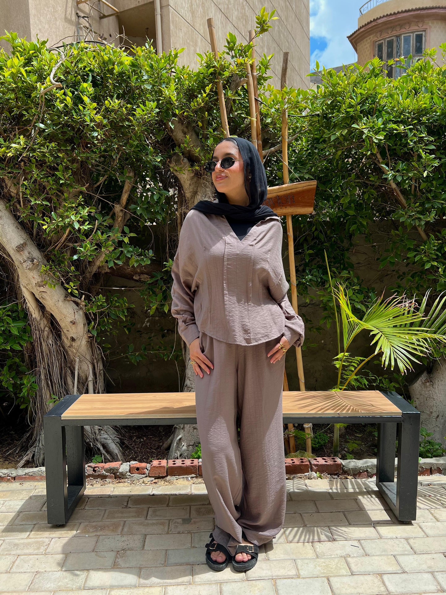Cropped Blouse Set