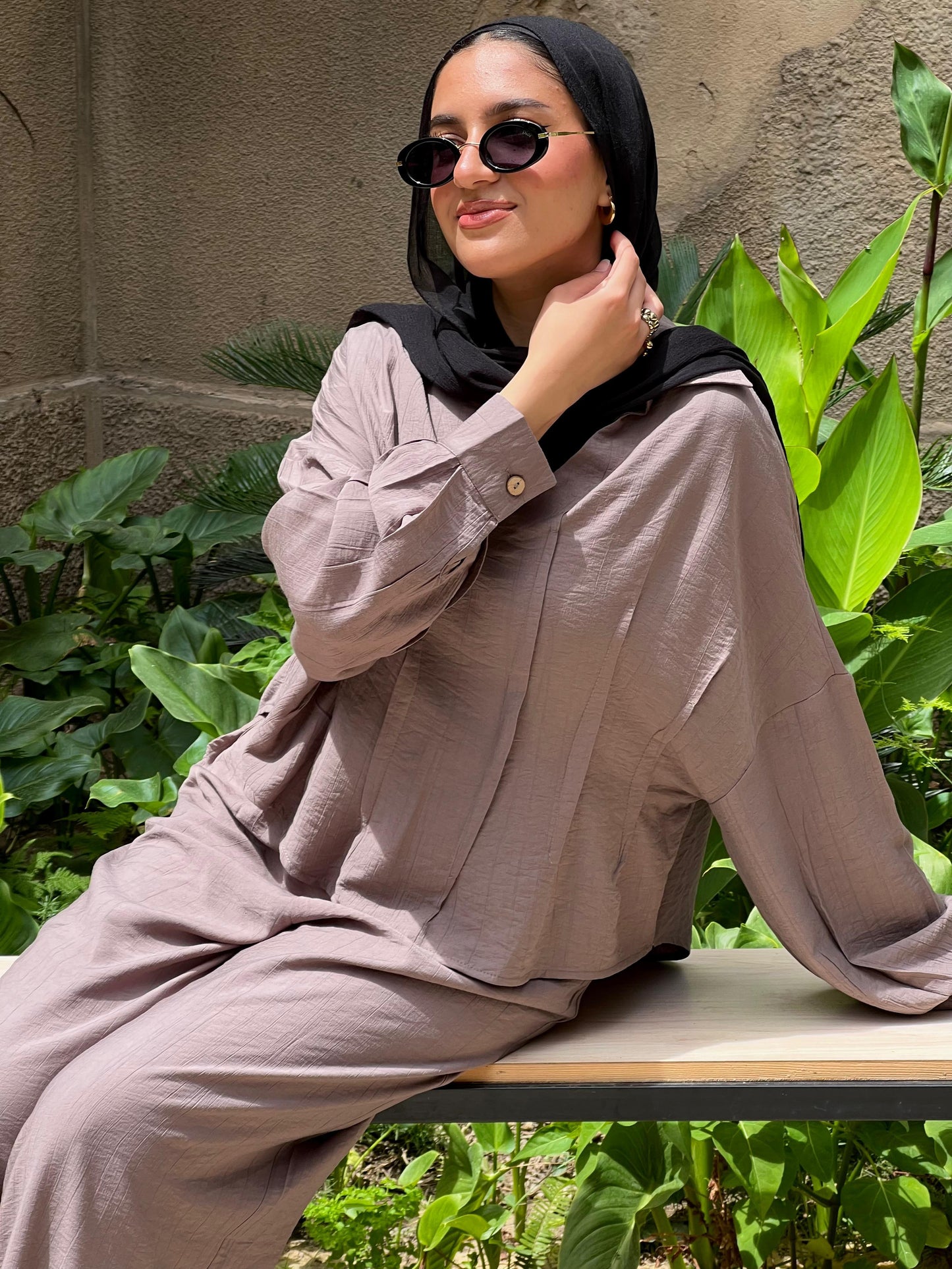 Cropped Blouse Set