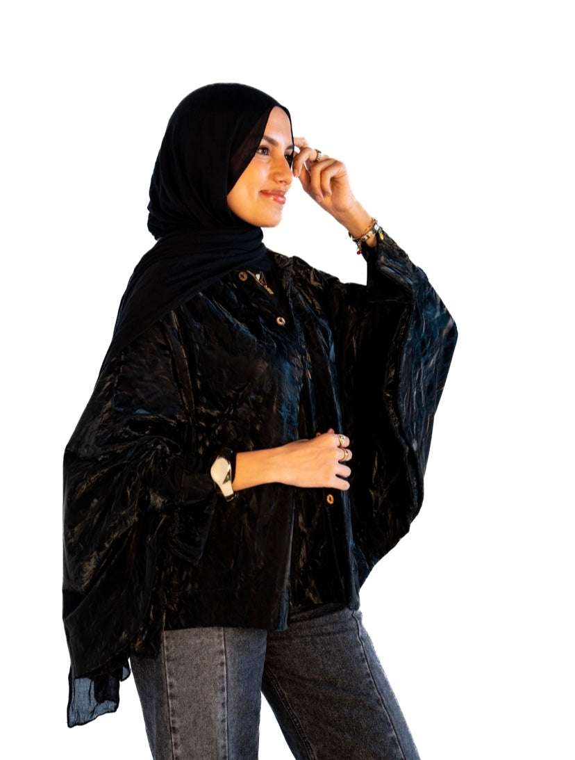 butterfly leather cape