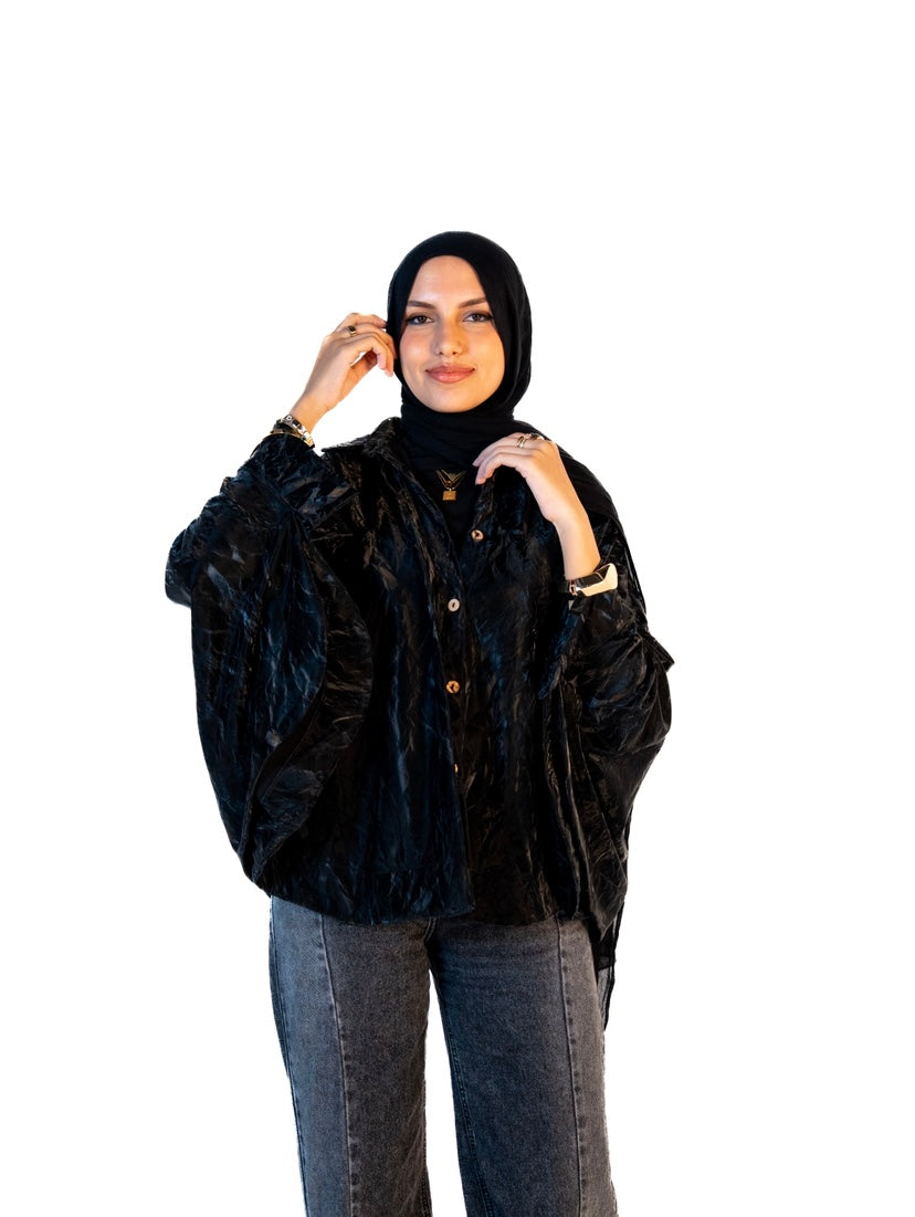 butterfly leather cape