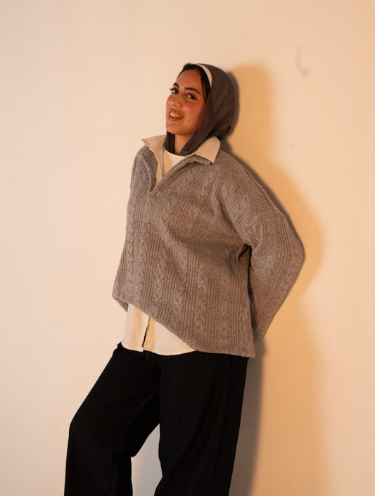 knit grey pullover
