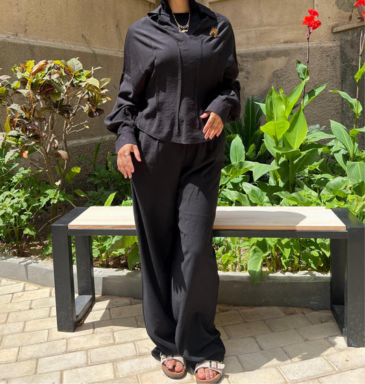 Cropped Blouse Set